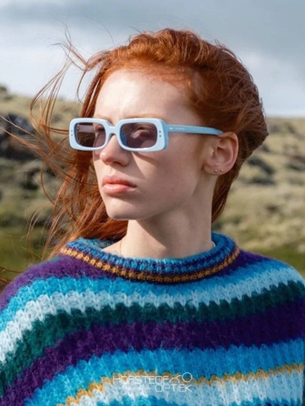 Jacquemus AZZURO JAC/47 C2 Sunglasses Light Blue Rectangle Frame, Grey Lenses